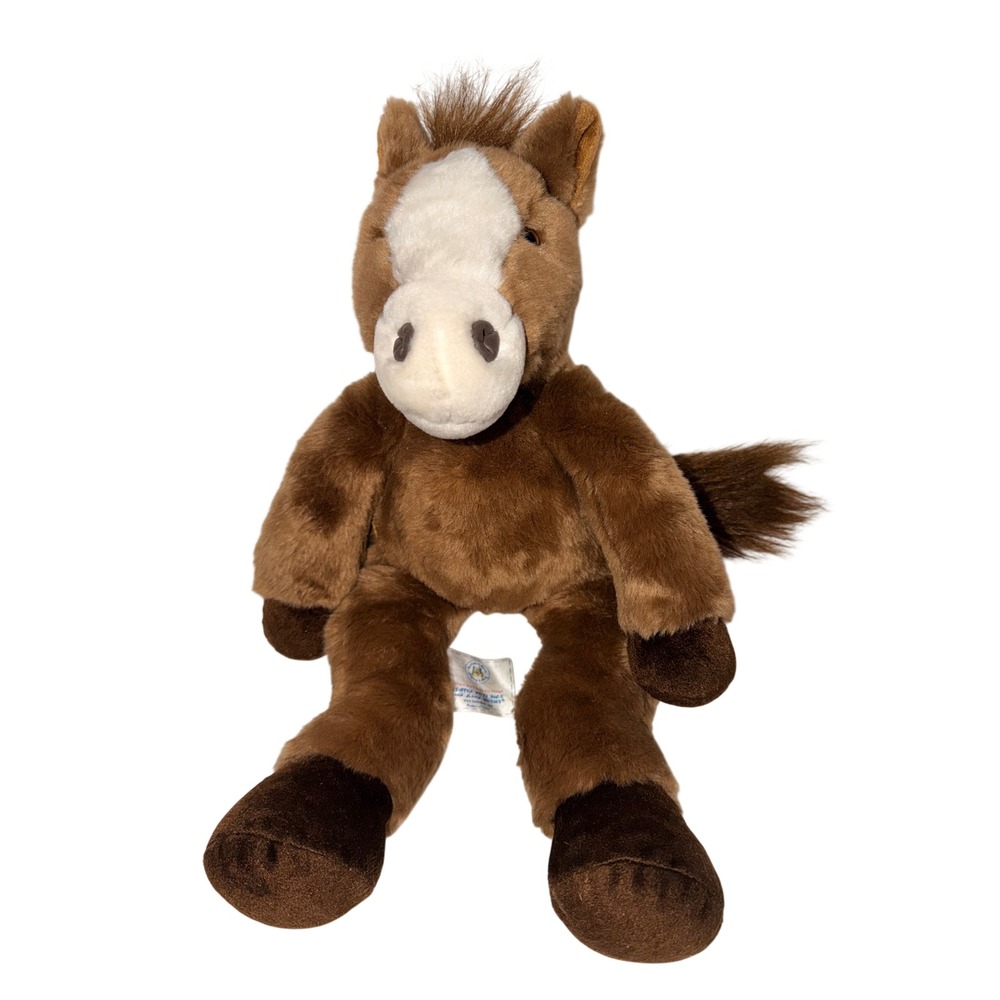 Build-A-Bear Workshop Brown Horse Plush Stuffed Animal White Blaze 18 Inch